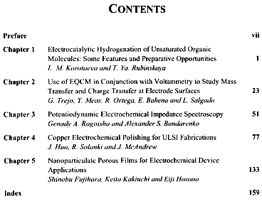 Electrochemistry: New Research, contents